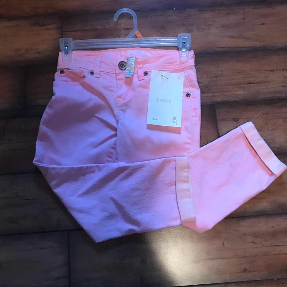 justice coral capris